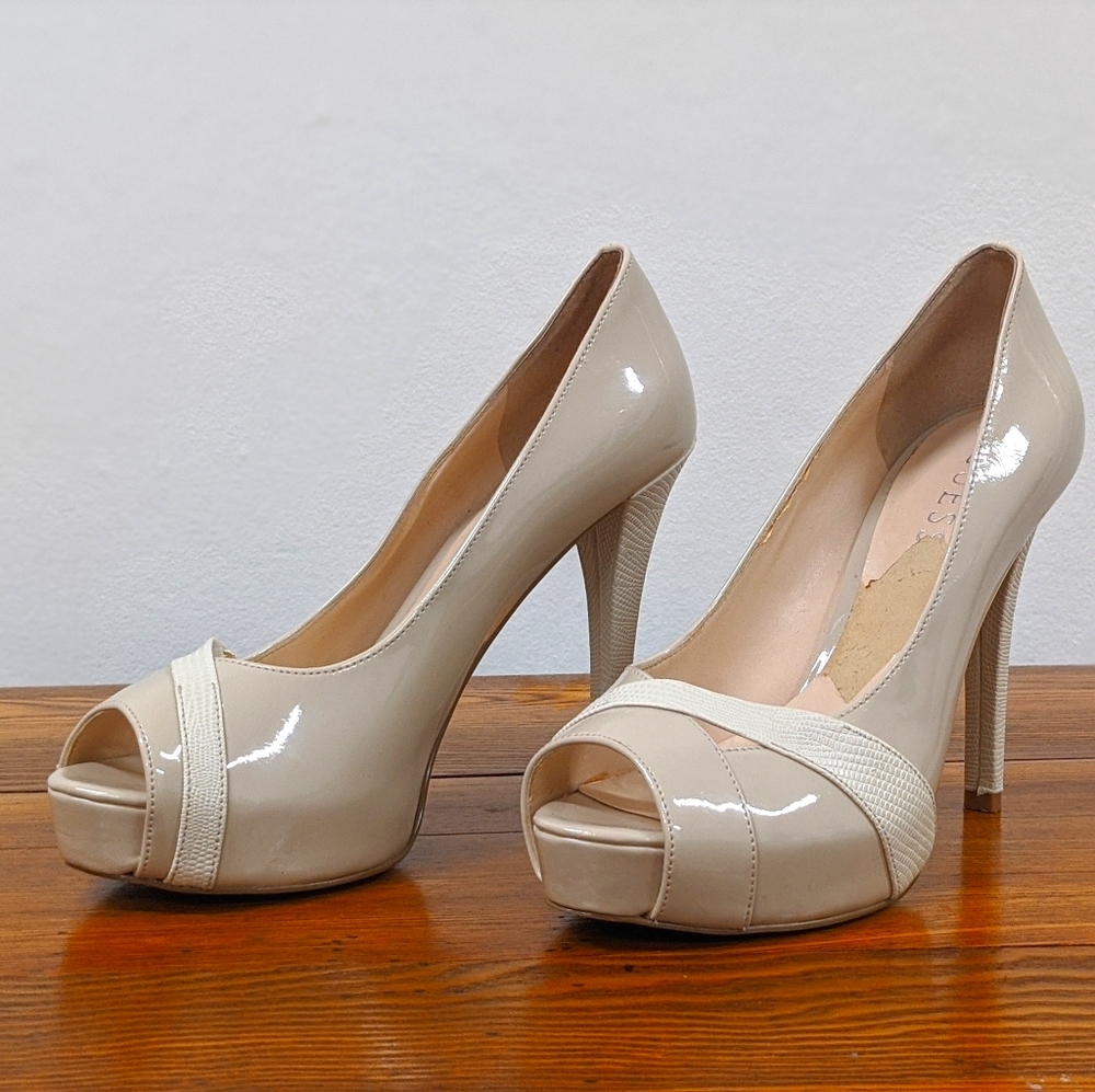 Guess (6) Beige Open-Toe Heel
